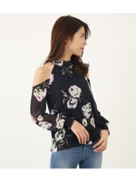 Paint FlowerショルダーオープンTOP/NVY