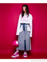 REVERSE LINED SKIRT/INDIGO