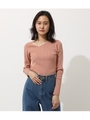SHOULDER STRAP KNIT TOPS/PNK