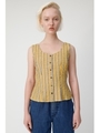 STRIPED SLEEVELESS トップス/柄YEL5