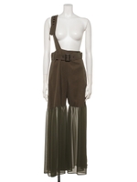 TIERED SEE-THROUGH PANTS/KHAKI