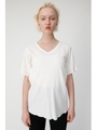V NECK FLARE RIB Tシャツ/O/WHT1