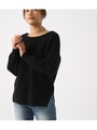 WAFFLE KNIT TUNIC/BLK