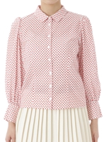 WM49 CHEMISE ハートブラウス/ホワイト×レッド