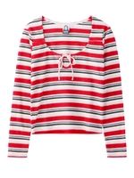 X-GIRL X MADE ME TERRY CLOTH KEYHOLE L/S TOP/レッド