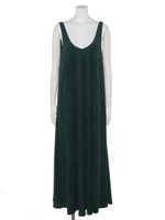 [GREED]Striped Velour Sleeveless Dress/GREEN