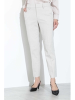 [ウォッシャブル]麻混オックステーパードパンツ/ベージュ(040)