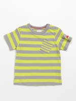 [ベビー]Orangehakka ボーダーMIX半袖Tシャツ/ライトグリーン