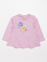 [ベビー]ハートフラワープリント長袖Tシャツ/ピンク