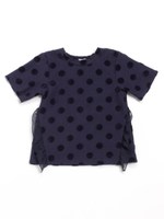 [ベビー]ベロアドットジャガード半袖Tシャツ/ネイビー