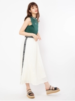 kappaコラボ プリーツスカート/オフホワイト