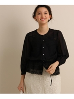 moi non plus コットンブラウス/ブラック(019)