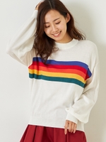 ・NICORONレインボーラインプルオーバー/White