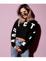 【ANAP】 アームフロントプリントクロップドトップス/ブラック(027)