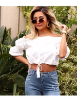 【ANAP】 タッセルドローストリングオフショルトップス/ホワイト(001)