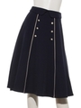 【F i.n.t】ダブル釦配色タックスカート/NAVY