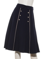 【F i.n.t】ダブル釦配色タックスカート/NAVY