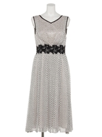 【Je super】ウエストレースドットフレアドレス/アイボリー