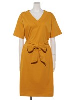 【LIP STAR】 Vネックサッシュツキワンピース/Yellow