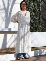 【La】カットワークレースワンピース/O.WHT