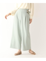 【Lサイズあり/with3月号掲載】サイドベルト付きワイドパンツ/ライトグリーン(021)