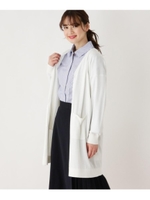 【M-LL/UVカット/接触冷感】コットン（綿）モダールニットカーディガン/ホワイト(002)