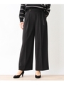 【My style is...掲載】【洗える・34(SS)、42(LL)WEB限定サイズ】ダブルクロスバックルワイドパンツ/ブラック(019)