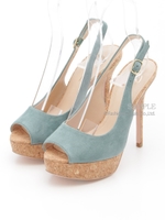 【R&E】コルクハイヒール美脚オープントゥサンダル/ミント