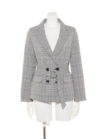 【Rewde】ベルト付ジャケット（9R16-09039）/シロクロ