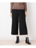 【S-LLまで】裏起毛ワイドベーシックパンツ/ブラック(019)