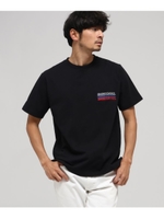 【WEB限定】ベースコントロールT 胸トリコ刺繍 半袖Tシャツ/ブラック(019)