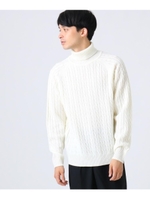 【WEB限定】洗えるケーブルタートルネックニット/ホワイト(001)