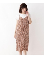 【WEB限定サイズ・04（LL）あり・2点セット】Tシャツ＋キャミワンピース/ダークブラウン(143)