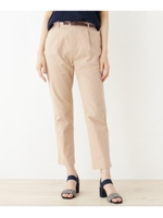 【WEB限定サイズあり】ロープベルト付きサッカーテーパードパンツ/ライトベージュ(051)