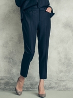 【WEB別注】《セットアップ対応》ストレッチストライプウエストゴムイージーパンツ/ダークネイビー