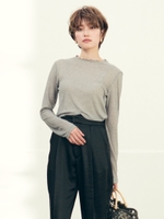 【WEB別注】テレコシアーハイネックカットソー/ライトグレー