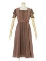 【an another angelus limited】レース切替フロントレースアップワンピース/BROWN