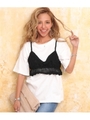 【anap mimpi】 Tシャツ×クロシェキャミソールセット/ブラック(027)