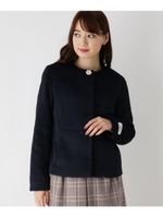 【her style.掲載】【42(LL)WEB限定サイズ】シャギービジュー2WAYショートコート/ネイビー(093)