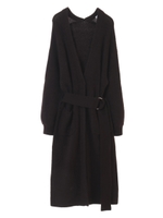 【カーディガン】ＦＯＸ混ベルトロングトッパーカーディガン/ブラウン