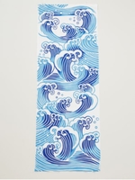 【カヤ】手彫りのこだわり 伊勢型紙 注染手ぬぐい 波/ブルー