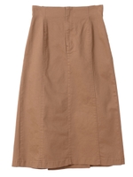 【スカート】バックレースアップハイウエストスカート/ベージュ