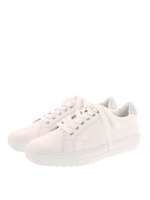 【ストレスフリー】スクエアトゥスニーカー/WHITE