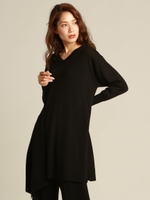 【セットアップ対応】アシンメトリーなチュニックニット/ブラック