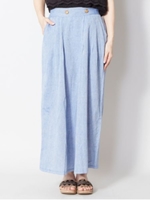 【チャイハネ】ネパールコットンラップ風ワイドパンツ/ブルー