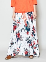 【チャイハネ】フラワードット柄ロングスカート/ホワイト