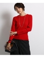 【ハンドウォッシュ】ウールブレンドリブニット/レッド(062)