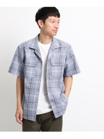 【吸水速乾/セオアルファ糸使用】さらさらオープンカラー半袖シャツ/ブルー(292)