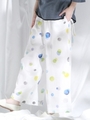 【雑誌掲載】【WEBサイズ別注】サテンドットプリントパンツ/ブルー系その他