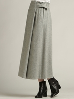 【雑誌掲載】シルクネップラップ風スカート/ライトグレー